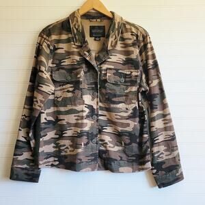Anthropologie Sanctuary Jacket Medium Tan Camo Military Utility